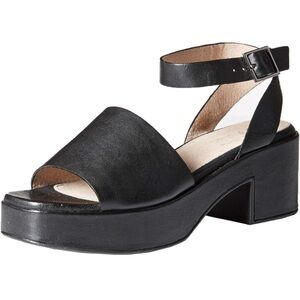 Seychelles "Calming Influence" Black Leather Platform Sandal